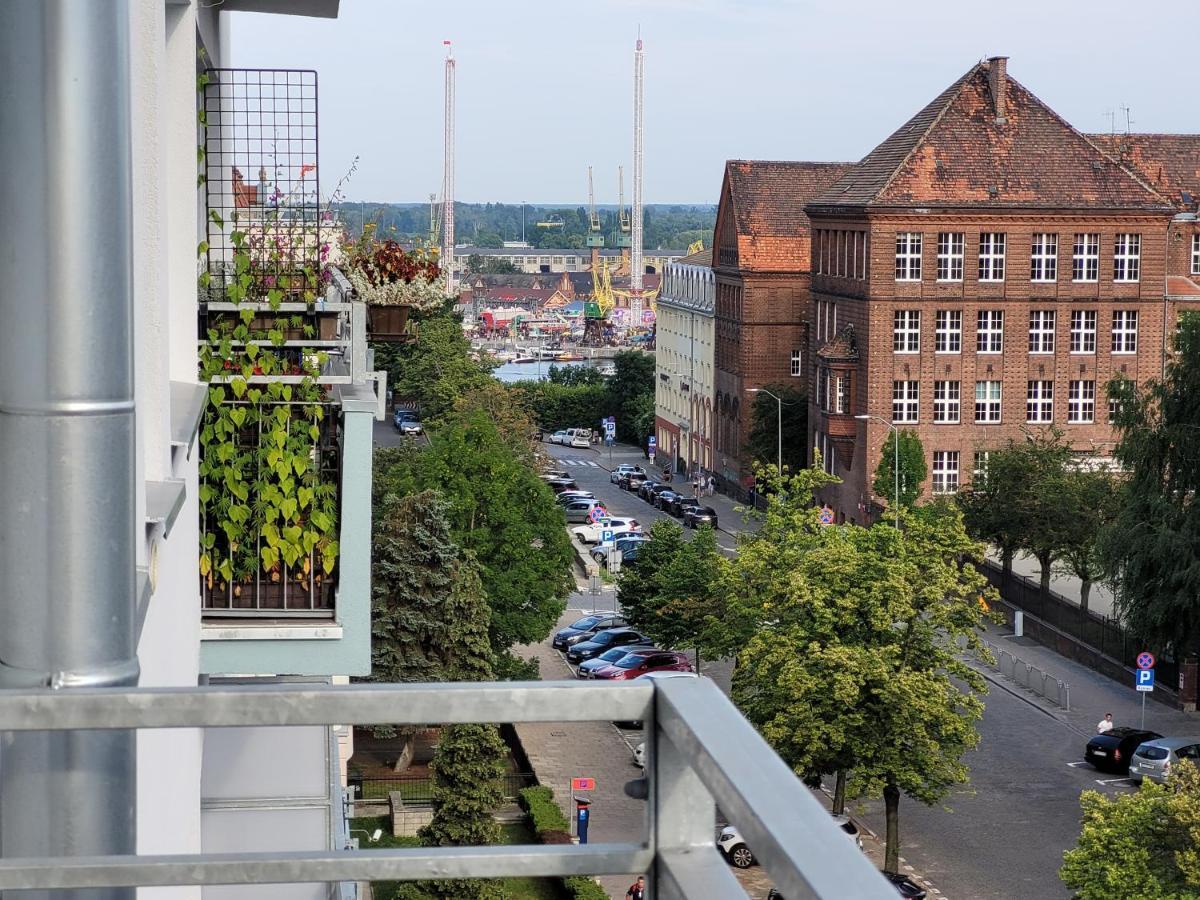 Ferienwohnung Sloneczny Apartament Przy Filharmonii, Walach Chrobrego Stettin Exterior foto